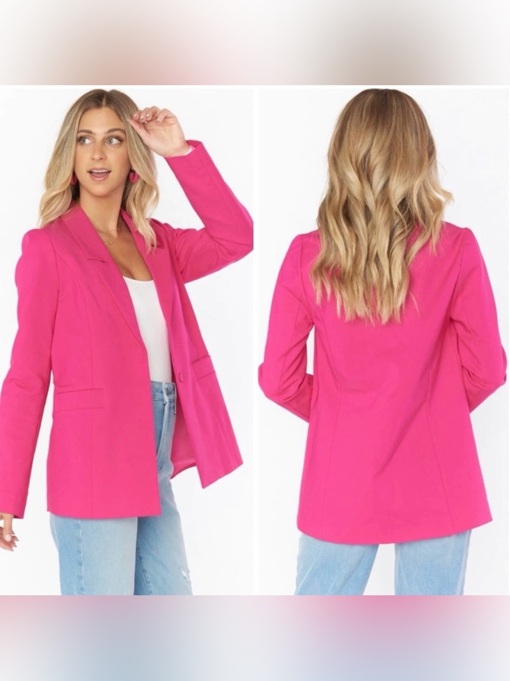 Show Me Your Mumu Major Blazer Hot Pink Suit Jacket Small